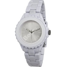 Bench Ladies Pale Silver Dial White Plastic Bracelet Watch