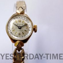 Benrus 1970's Swiss 17 Jewel Rolled Gold Plate Ladies Manual Watch