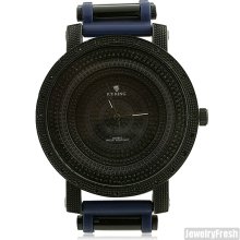 Black and Blue Step Dial Big Face Watch