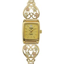 Black Hills Gold Ladies' Heart Watchband with Champagne Face ...