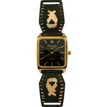 Black Hills Gold Mens Powdercoated Eagle Watch with 12K Leaf Accents