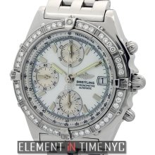 Breitling Chronomat Stainless Steel Factory Diamond Bezel MOP Dial