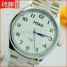 Brief Fashion Male Steel Watch Boys Commercial Dial Quartz Watch