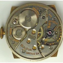 Bulova 10bc Complete Running Wristwatch Movement - Spare Parts / Repair