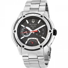 Bulova Marine Star Calendar Black Dial Mens Watch 98C105