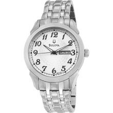 Bulova Watches Men's Light Silver Dial Stainless Steel Stainless Stee
