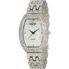 Burgi Bur059ss Tonneau Diamond & Crystal Stainless Steel Womens Watch