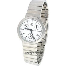 Calvin Klein Chronograph Silver Band Ladies Watch K2191.12