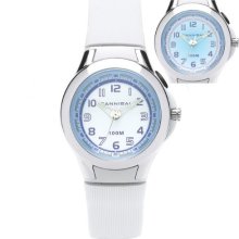 Cannibal Kid's Quartz Watch With White Dial Analogue Display And White Resin Strap Ck212-09