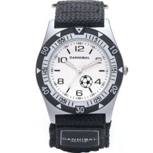 Cannibal Kid's Quartz Watch With White Dial Analogue Display And Black Nylon Strap Cj177-03