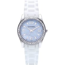 Cannibal Ladies Quartz Watch With Mother Of Pearl Dial Analogue Display And White Silicone Strap Cl218-13