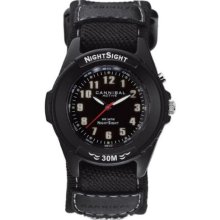 Cannibal Unisex Quartz Watch With Black Dial Analogue Display And Black Nylon Strap Ca133-03