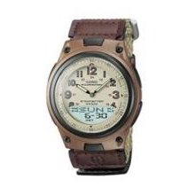 Casio AW80V-5BV Mens Brown Casual Ana-Digi Cloth Band Watch
