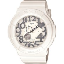 Casio Baby-g Bga134 Bga-134-7 Bga-134-7b Neon Dial Series White Ladies Watch