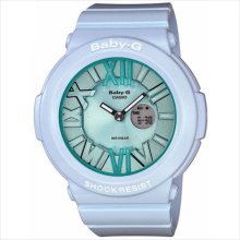 Casio baby-g womens blue analog & digital multi function chrono watch bga161-2b