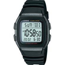 Casio Digital W-96h-1bv Black Grey Dual Time Led Back Light 50m Wr (w96h-1bv)