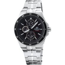 Casio ef340sb-1a1 edifice stainless steel solar power chronograph