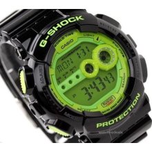 Casio G-shock Gd100sc Gd-100sc-1dr, Large Face, Black, Lime Face, 7-year Battery