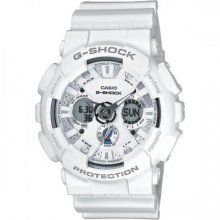 Casio G-shock White Shock Resistant Alarm Analog Digital Watch Ga-120a-7a Ga120a