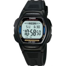 Casio Lw-201-2 Ladies Black Dual Time Digital Sports Watch 10 Year Battery N