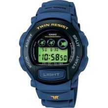 Casio Trt100h-2av Men's Blue Resin Strap Mud Resistant Lcd Sports Watch