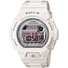 Casio Womens Blx103-7 Baby-g White Resin -lide Digital Mirror Dial Sport Watch W