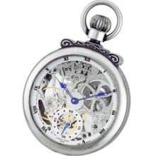 Charles-Hubert Mechanical Silver Tone Pocket Watch with Antiqued Case #3869S Charles-Hubert Mechanical Silver Tone Pocket Watch with Antiqued Case #3869S
