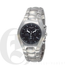 Charles Hubert Premium Mens Black Dial Titanium Case Chronograph Watch 3573-B