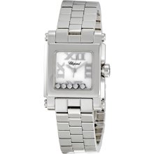 Chopard Happy Sport Square Steel Diamond Ladies Watch 278516-3002