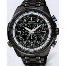 Citizen Eco Drive Men`s Black Perpetual Calendar Chronograph Watch
