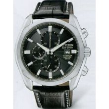 Citizen Eco Drive Titanium Collection Chronograph Watch With Black Strap
