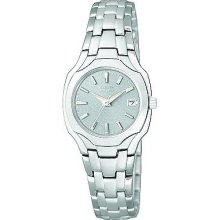 Citizen Ew1250-54a Women's Eco-drive Grey Dial Stainless Steel Quartz Date Watch