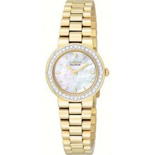 Citizen Silhouette Crystal Ladies Bracelet Mother of Pearl Dial Watch