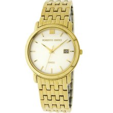 Classic Gold Swiss Mens Roberto Bianci Watch With Calendar-1831mg-sil