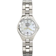 Clemson University Ladies Stainless Pro II Pearl Dial Watch