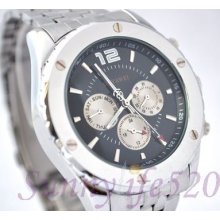 Cool Stainless Steel Case Day Date Unisex Men Women Self Winding Mechancal Watch