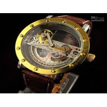 Creative Transparent Dial Set Auger Automatic Mechanical Watch Men's