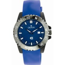 Croton Mens Sports Quartz Date Blue Rubber Strap and Dial Watch C ...