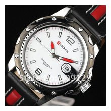 CURREN Men Wristwatch Analog Leather Strap Data Display-clearance sale - Stainless Steel - White