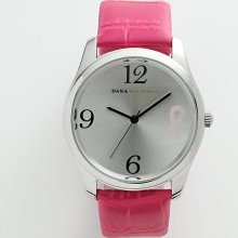 Dana Buchman Breast Cancer Awareness Silver Tone Wrist Watch Pink Ban