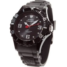 Detomaso Colorato 48Mm Xl Men's Quartz Watch With Black Dial Analogue Display And Black Silicone Strap Dt2014-B