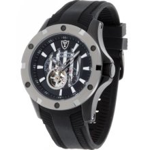 Detomaso Men's Quartz Watch With Black Dial Analogue Display And Black Silicone Strap Dt1018-A