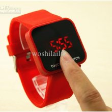 Digital Led Watches Touch Watch 10colors Silicone Candy Ladies Led W