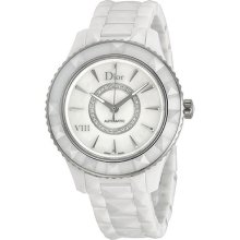 Dior Viii Automatic Diamond Mother Of Pearl Dial White Ceramic Ladies Watch