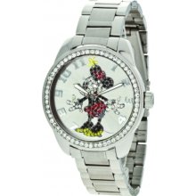 Disney By Ingersoll 26165 Ladies Minnie Mouse Silver Watch