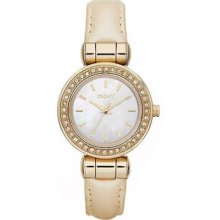 Dkny Ny8565 Beige Leather Mother Of Pearl Dial Ladies Watch In Original Box