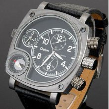 Dual Time 2 Working Dial Mens Quartz Wrist Watch : Fg06 Uk Seller