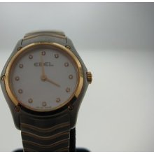 Ebel Ladies Classic Steel & Gold Mop Diamond Dial