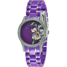 Ed Hardy Jazmine Womens Purple Resin Watch