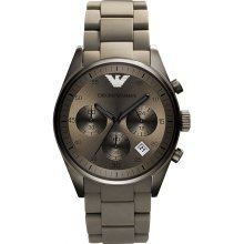 Emporio Armani Men's Sportivo AR5950 Grey Silicone Quartz Watch with Grey Dial